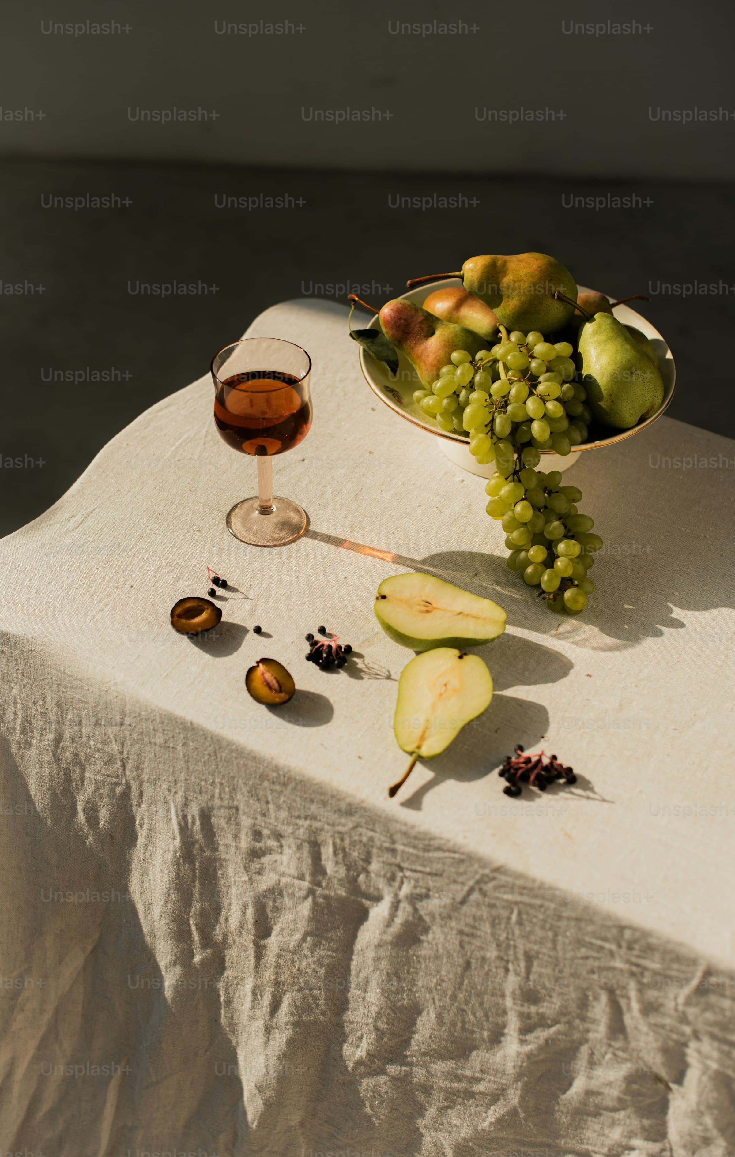 Fruit and table photo