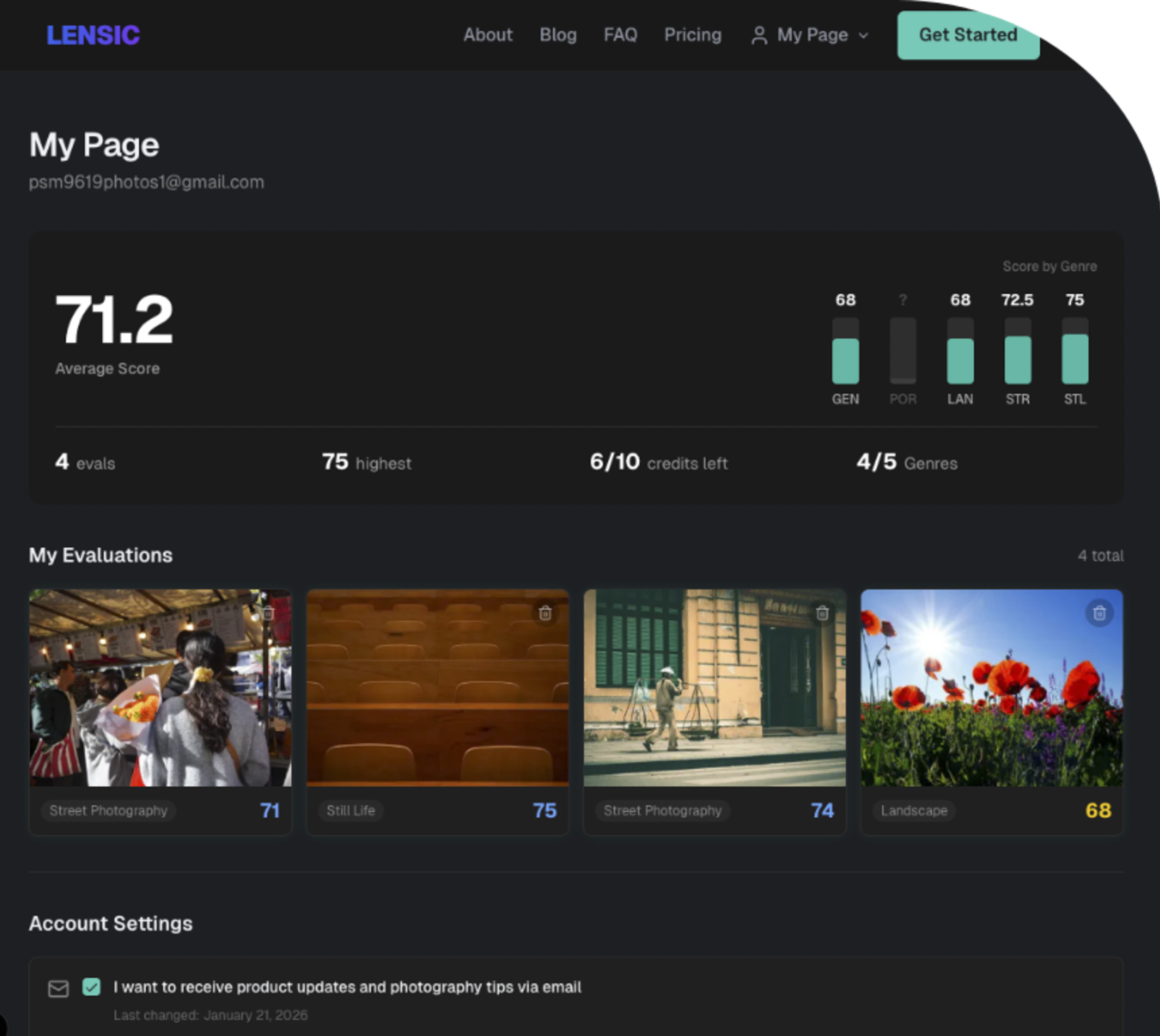 After: Redesigned My Page